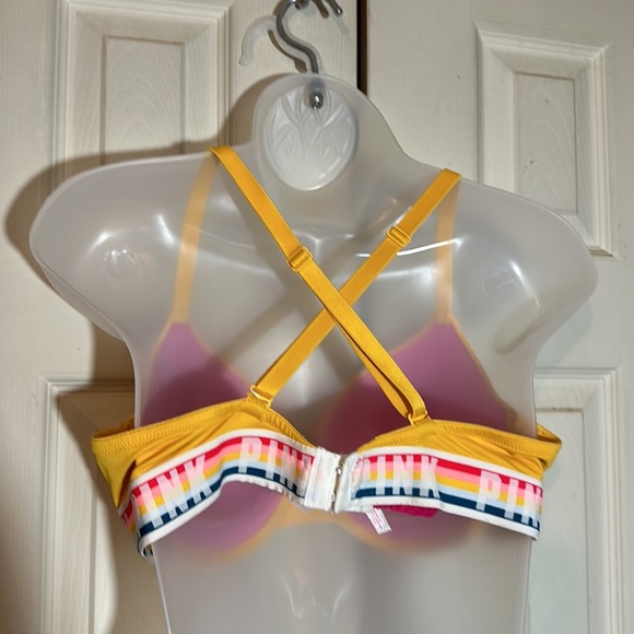 PINK Victoria's Secret Yellow Wear Everywhere T-Shirt Lightly Lined Bra 36D - Picture 8 of 16
